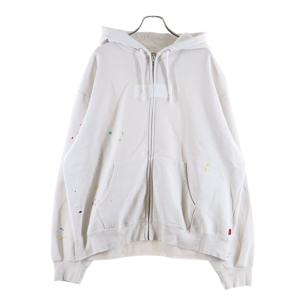 SUPREME(シュプリーム) 26SS ×MM6 Box Logo Zip Up Hooded Sweatshirt ボックスロゴジップアップフーデッドスウェットシャツ パーカー ホワイト