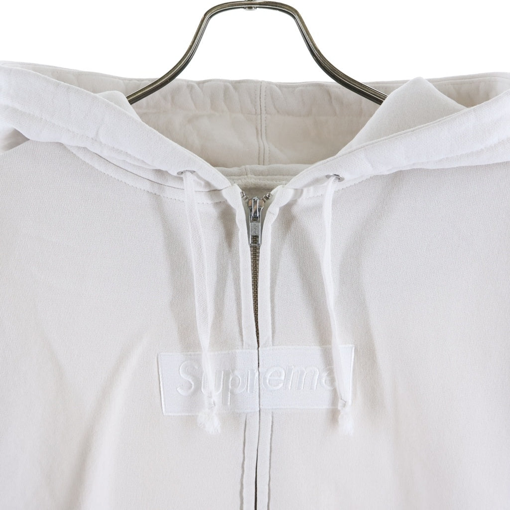 SUPREME(シュプリーム) 26SS ×MM6 Box Logo Zip Up Hooded Sweatshirt ボックスロゴジップアップフーデッドスウェットシャツ パーカー ホワイト