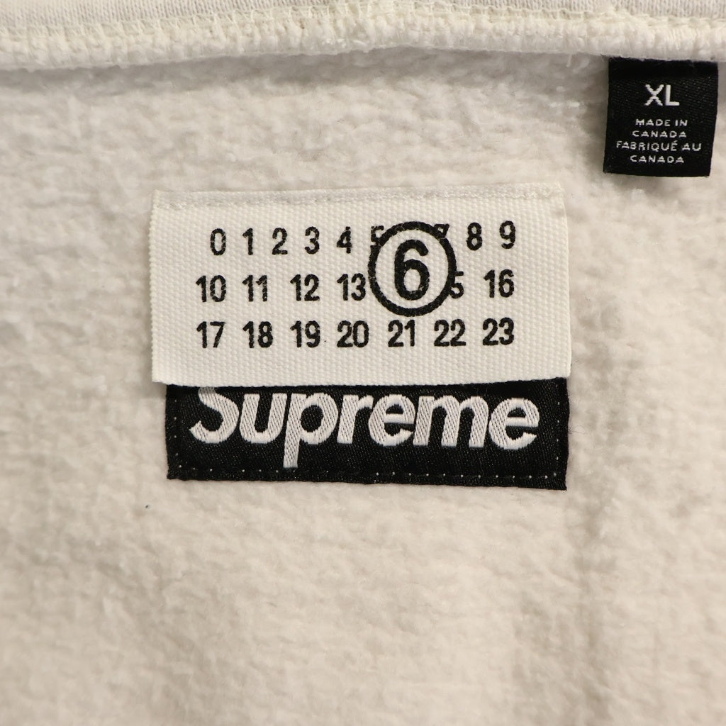 SUPREME(シュプリーム) 26SS ×MM6 Box Logo Zip Up Hooded Sweatshirt ボックスロゴジップアップフーデッドスウェットシャツ パーカー ホワイト