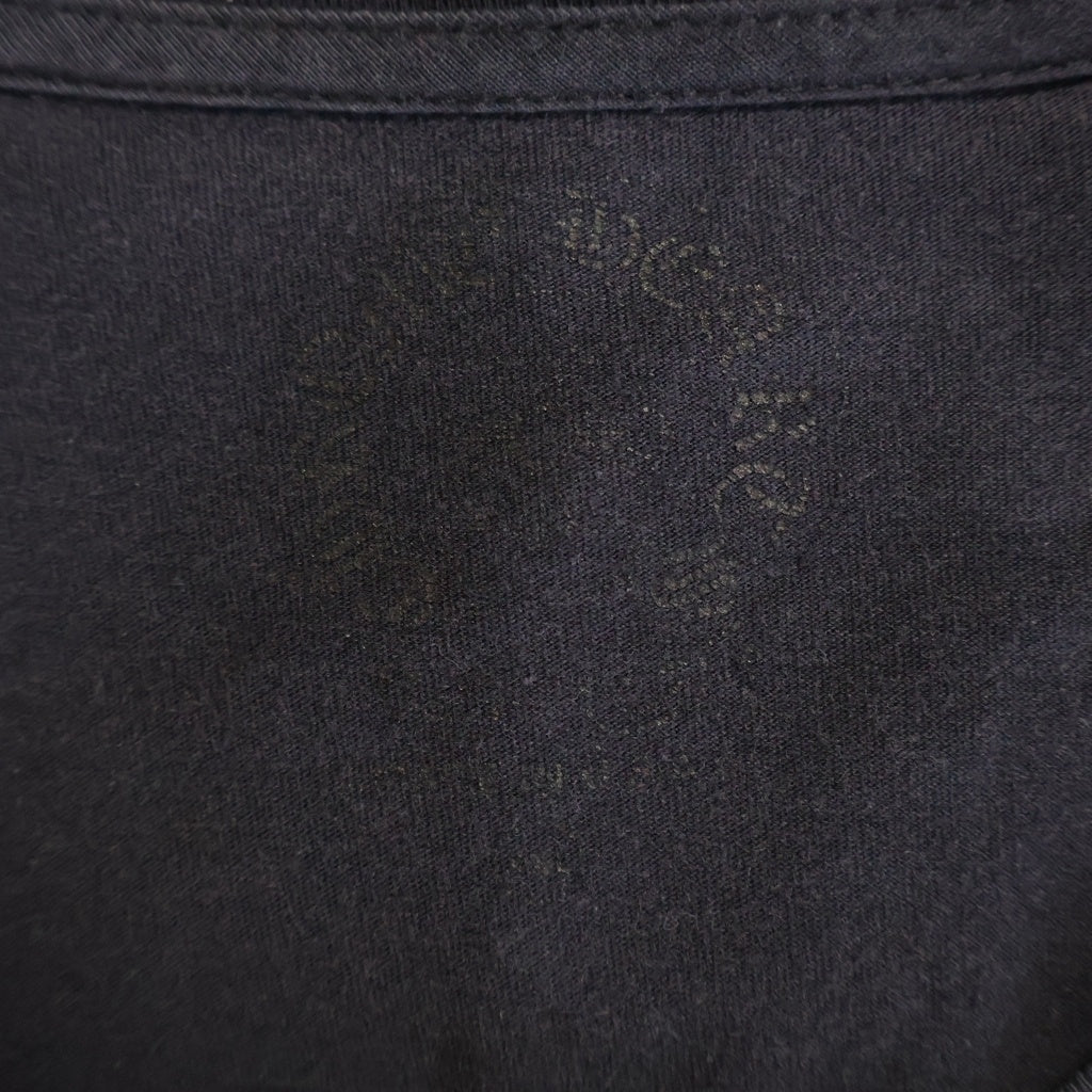 CHROME HEARTS(クロムハーツ) CH L/S ネックロゴ 袖英字プリント クルーネック カットソー 長袖Tシャツ ブラック