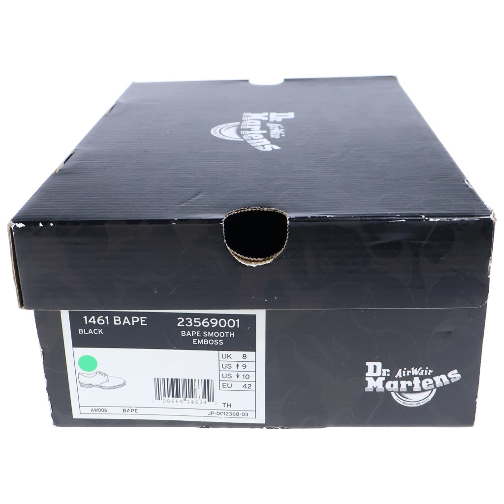 Dr.Martens(ドクターマーチン) ×A BATHING APE 1461 3EYE SHOES レザー ローカット ドレスアップシューズ ブラック US9/27cm 23569001