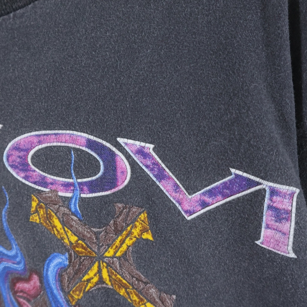 VINTAGE(ヴィンテージ) 90S VINTAGE BON JOVI KEEP THE FAITH ヴィンテージ ボン・ジョヴィ プリント 長袖Tシャツ カットソー ブラック