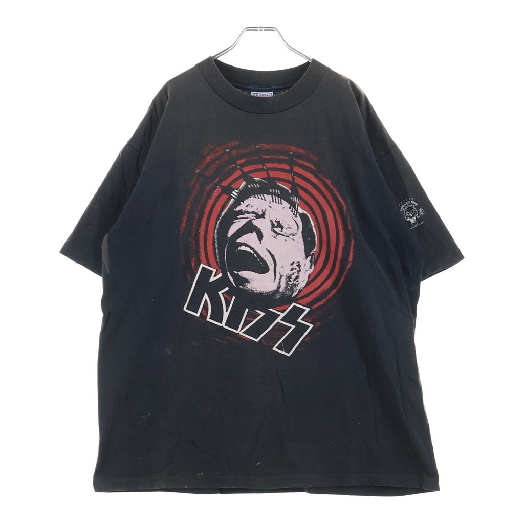 VINTAGE(ヴィンテージ) 90S VINTAGE KISS FORK HEAD TOUR ヴィンテージ キス プリント 半袖Tシャツ カットソー ブラック