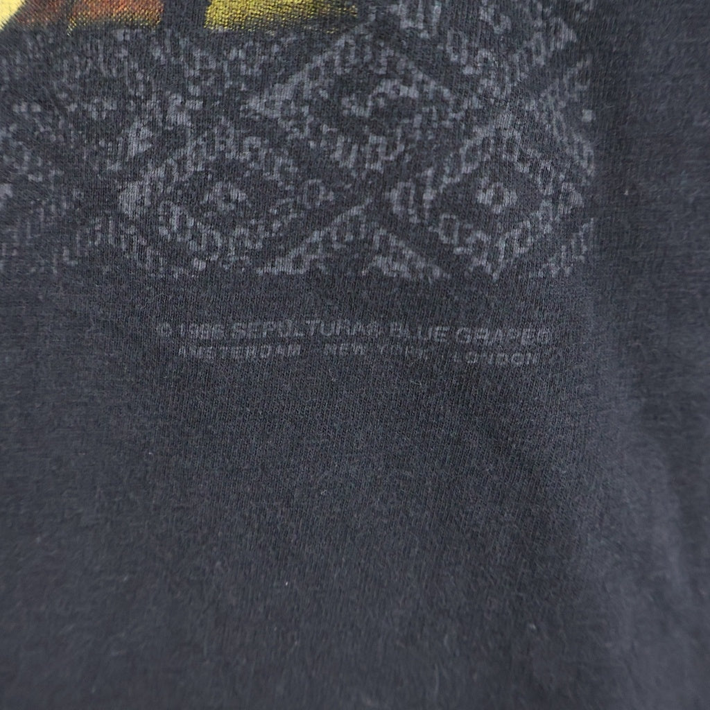 VINTAGE(ヴィンテージ) 90S VINTAGE SEPULTURA TRIBALISM ACROSS EUROPE ヴィンテージ セパルトゥラ プリント 半袖Tシャツ カットソー ブラック