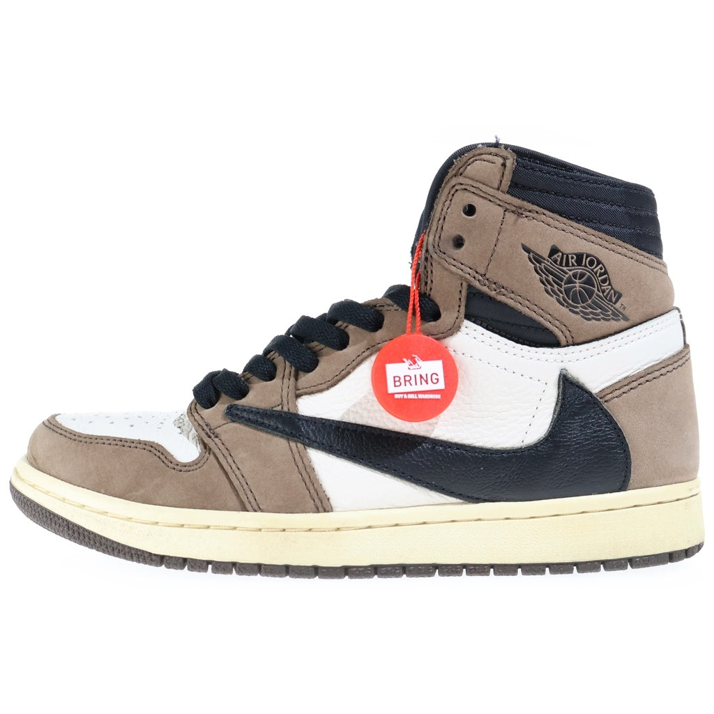 NIKE(ナイキ) ×Travis Scott Air Jordan 1 Retro High OG TS SP トラヴィススコット エアジョーダン1 レトロ ハイカットスニーカー ブラウン/ホワイト US7/25cm CD4487-100