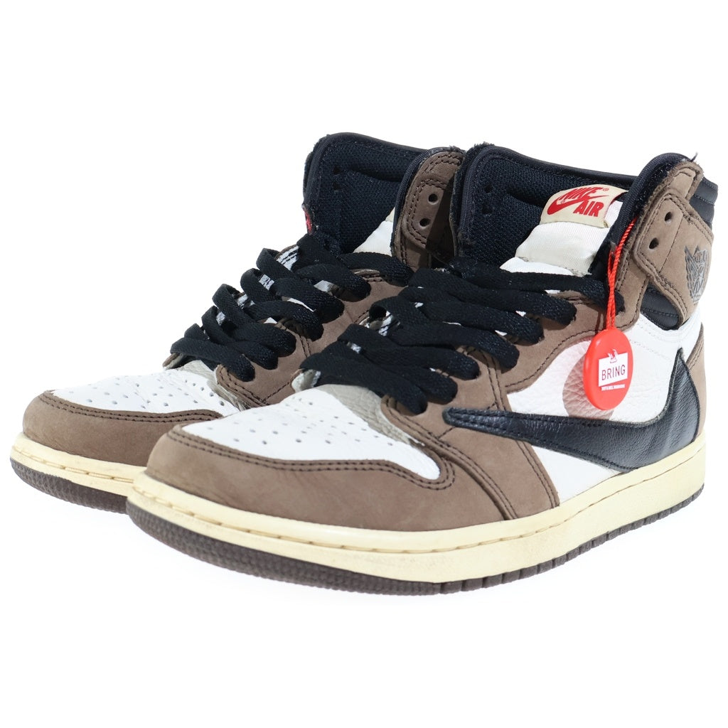NIKE(ナイキ) ×Travis Scott Air Jordan 1 Retro High OG TS SP トラヴィススコット エアジョーダン1 レトロ ハイカットスニーカー ブラウン/ホワイト US7/25cm CD4487-100