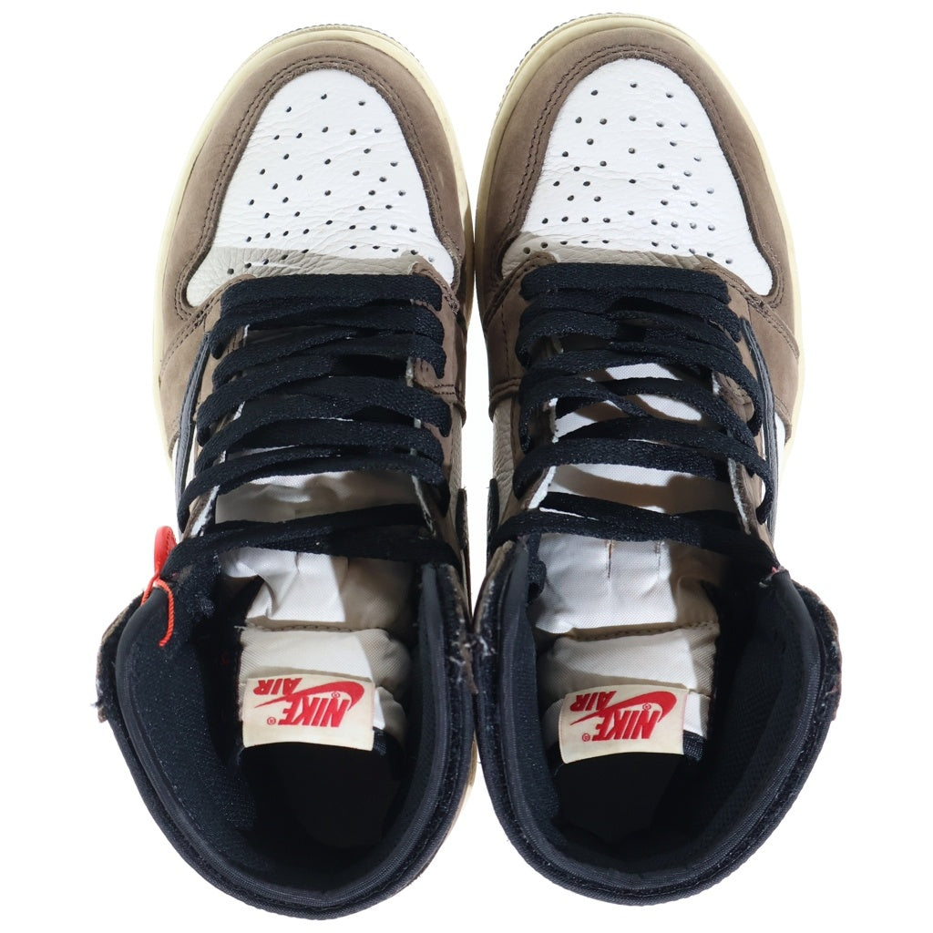 NIKE(ナイキ) ×Travis Scott Air Jordan 1 Retro High OG TS SP トラヴィススコット エアジョーダン1 レトロ ハイカットスニーカー ブラウン/ホワイト US7/25cm CD4487-100