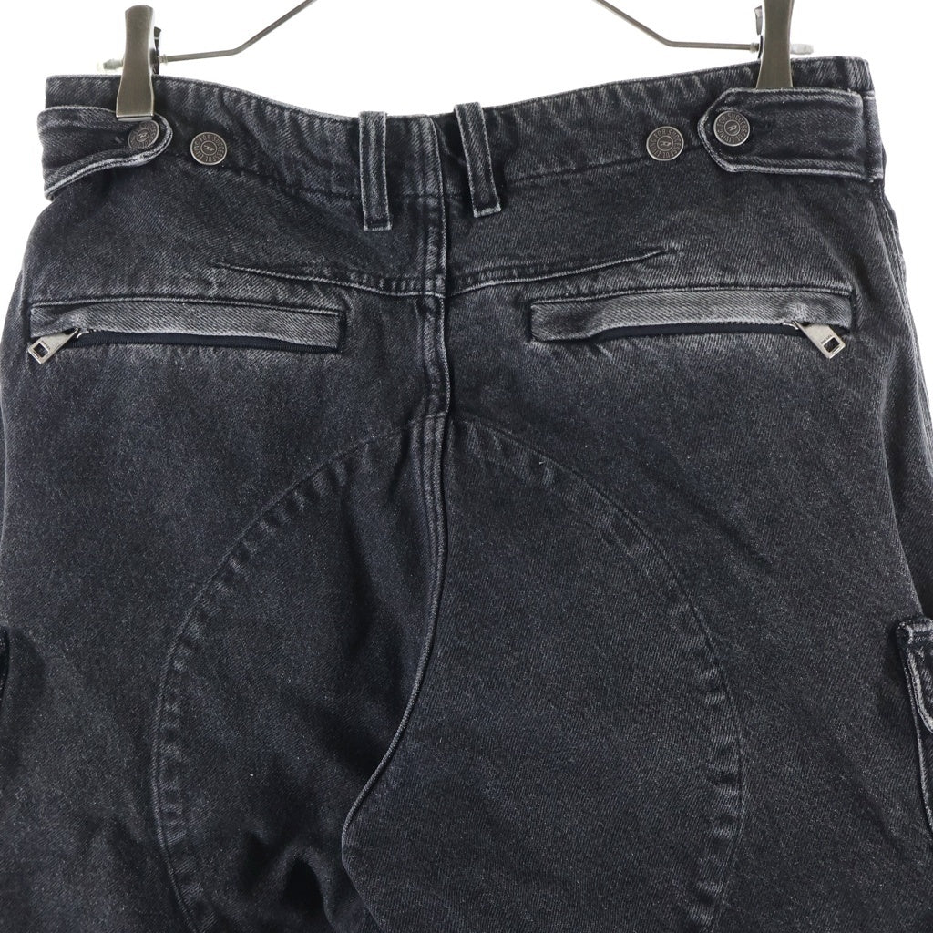 DIESEL(ディーゼル) D-FISH-S ワイド カーゴ デニムパンツ ブラック A11419