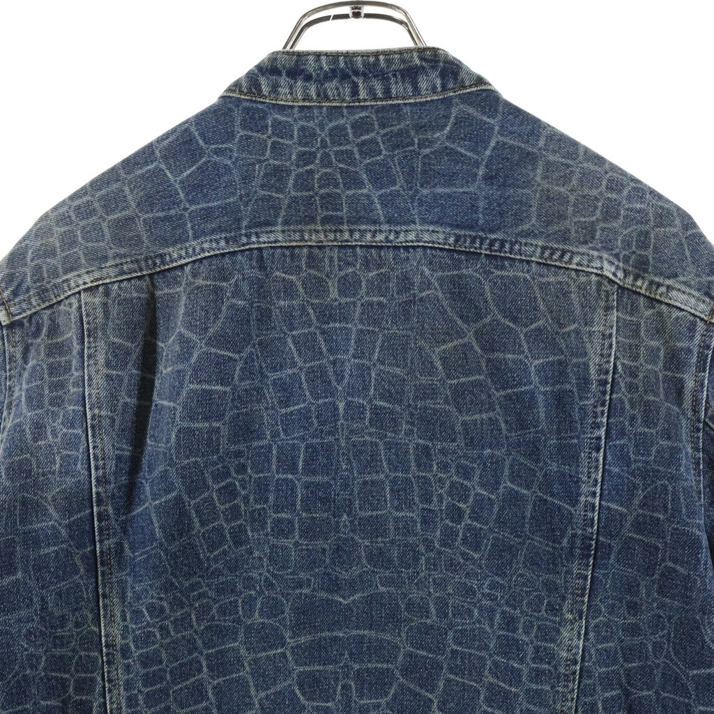 DIESEL(ディーゼル) CL-D-GLORY-SNAKE スネークプリント シングルライダース デニムジャケット インディゴ 007BU