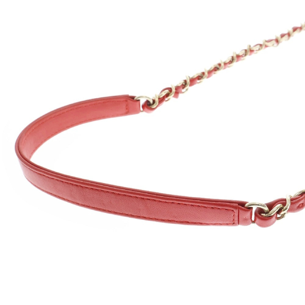 CHANEL(シャネル) トレンディCC トップハンドル レッド ラムスキン レザー 2WAYバッグ ハンドバッグ ショルダーバッグ ゴールド金具 AS4654