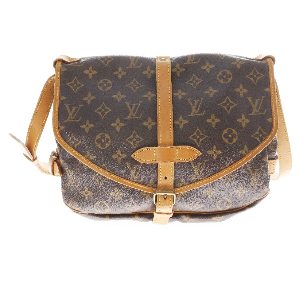 LOUIS VUITTON(ルイヴィトン) モノグラム ソミュール30 レザー ショルダーバッグ ブラウン レディース M42256