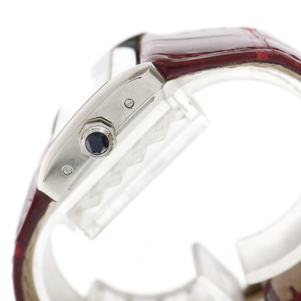 Cartier(カルティエ) ミニタンクディヴァン アイボリー文字盤 ステンレス SS×革/QZ クォーツ 電池式 W6300255 腕時計 レディース