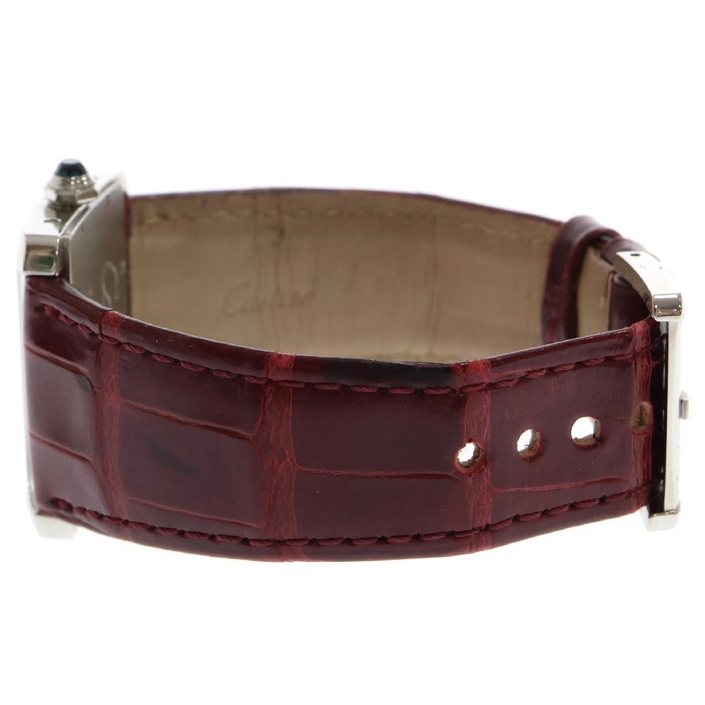 Cartier(カルティエ) ミニタンクディヴァン アイボリー文字盤 ステンレス SS×革/QZ クォーツ 電池式 W6300255 腕時計 レディース