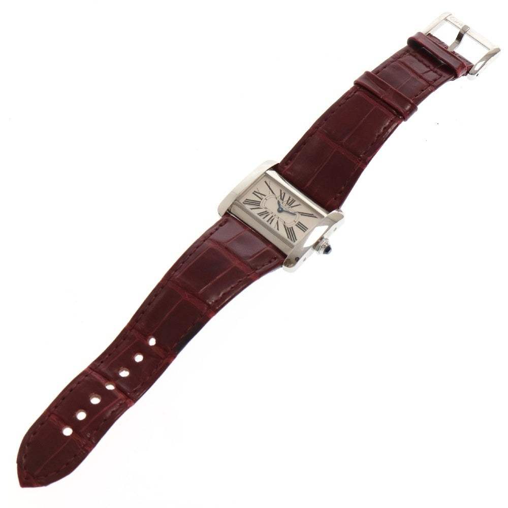 Cartier(カルティエ) ミニタンクディヴァン アイボリー文字盤 ステンレス SS×革/QZ クォーツ 電池式 W6300255 腕時計 レディース