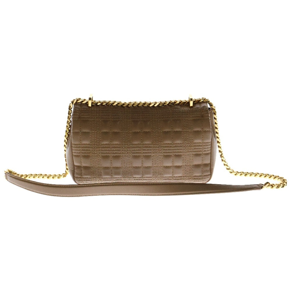 BURBERRY(バーバリー) TBロゴ チェーン ショルダーバッグ ベージュ レザー ゴールド金具