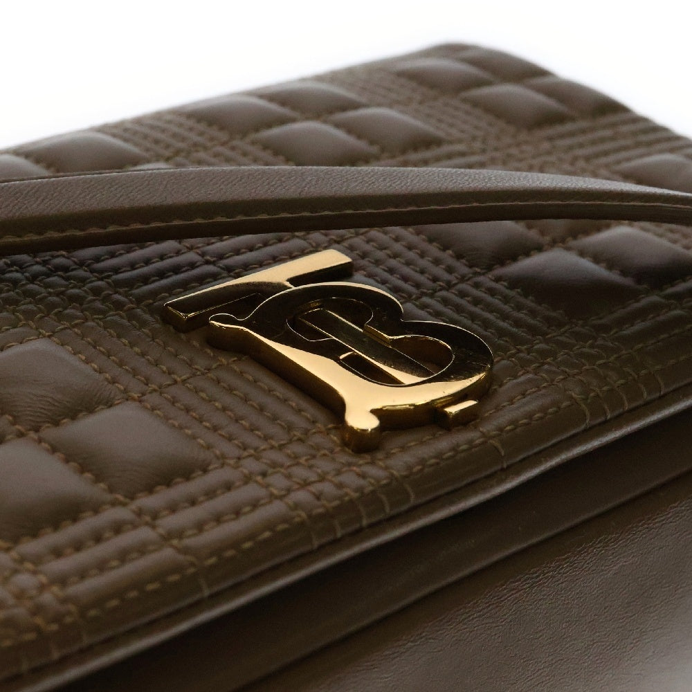 BURBERRY(バーバリー) TBロゴ チェーン ショルダーバッグ ベージュ レザー ゴールド金具