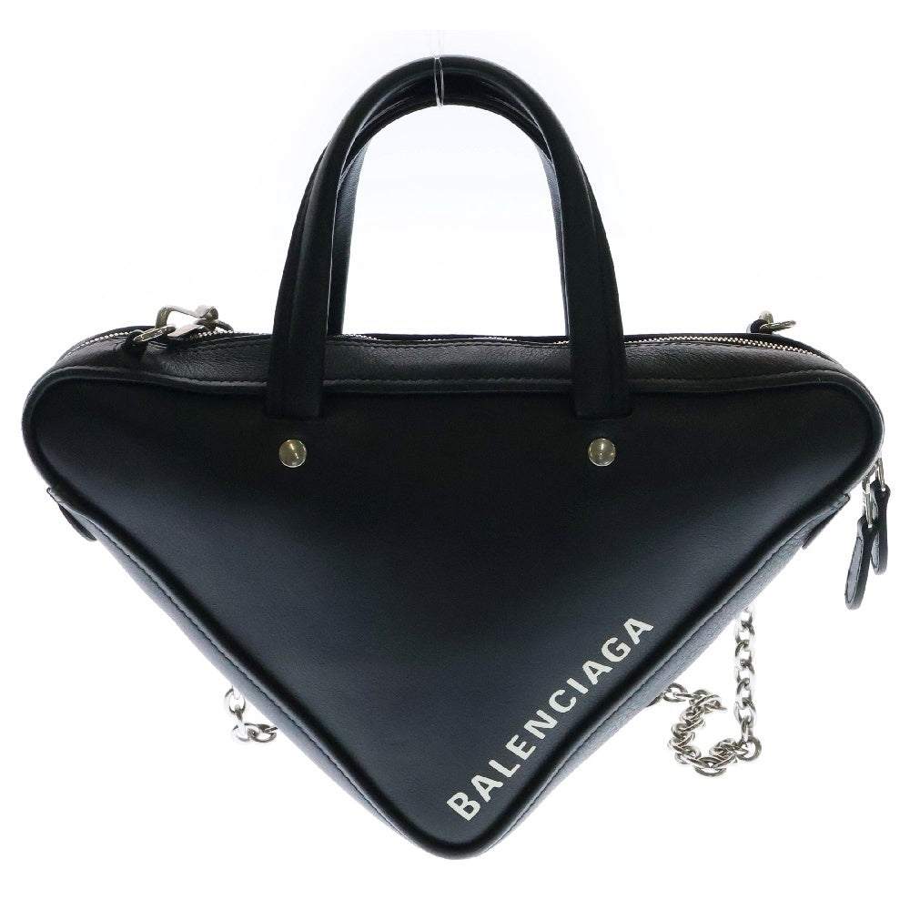 BALENCIAGA(バレンシアガ) トライアングル ダッフルXS 2WAY チェーンショルダーバッグ ハンドバッグ ブラック レザー 527272