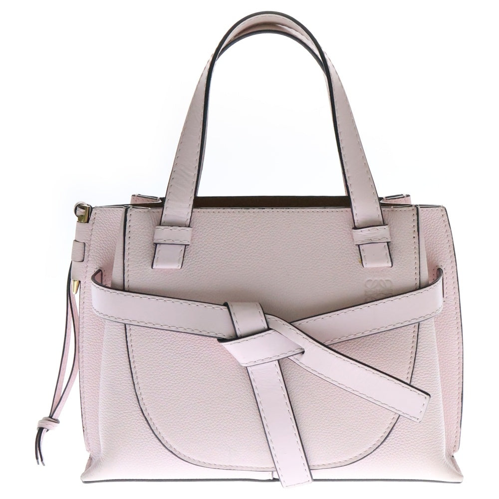 LOEWE(ロエベ) ゲート トップハンドル ミニトートバッグ ハンドバッグ ゴールド金具 ピンク レザー