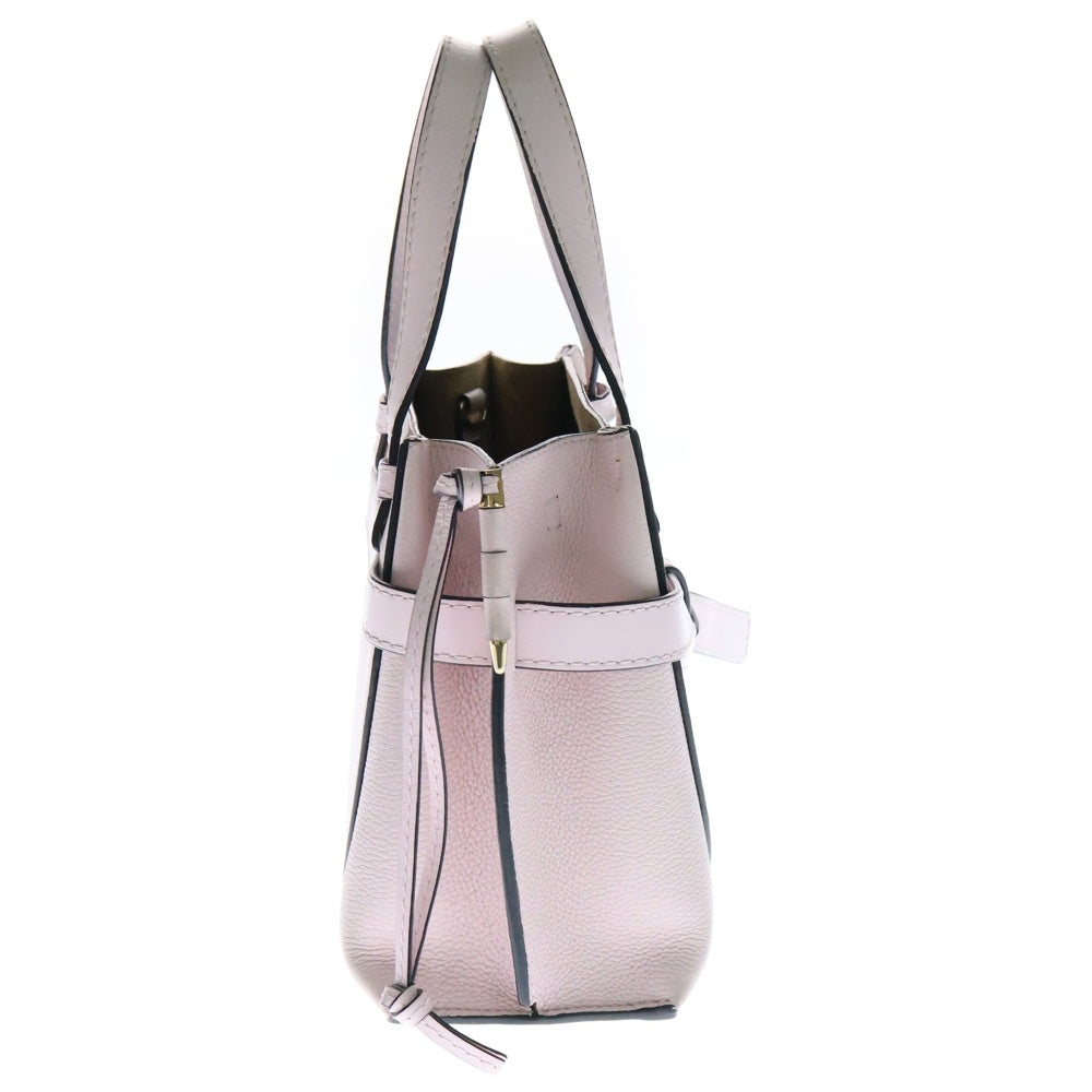 LOEWE(ロエベ) ゲート トップハンドル ミニトートバッグ ハンドバッグ ゴールド金具 ピンク レザー