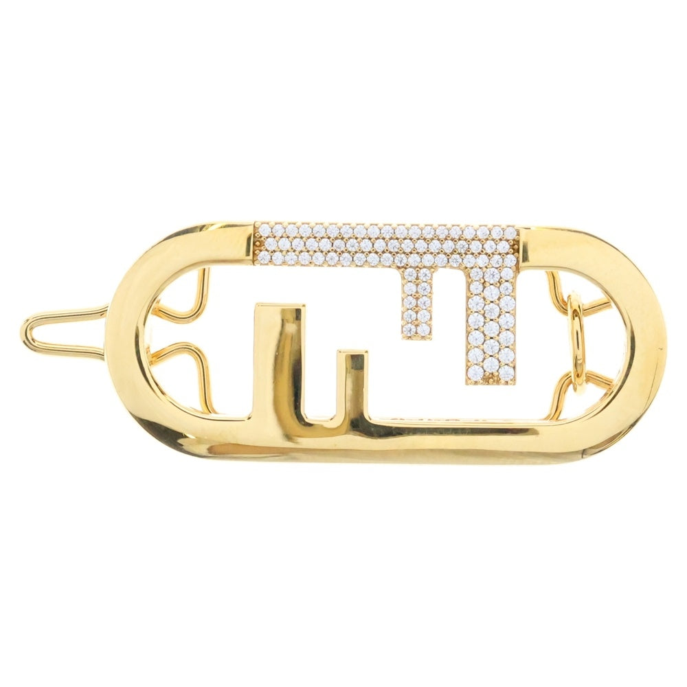 FENDI(フェンディ) オーロックラインストーンヘアクリップ ヘアピン ゴールド