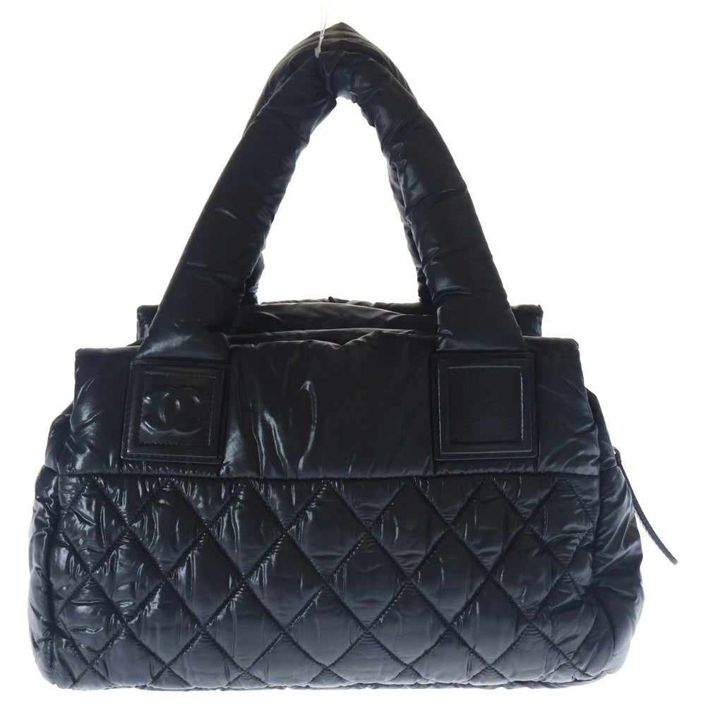CHANEL(シャネル) マトラッセ コココクーンPM トートバッグ ハンドバッグ ブラック ナイロン×レザー A48619