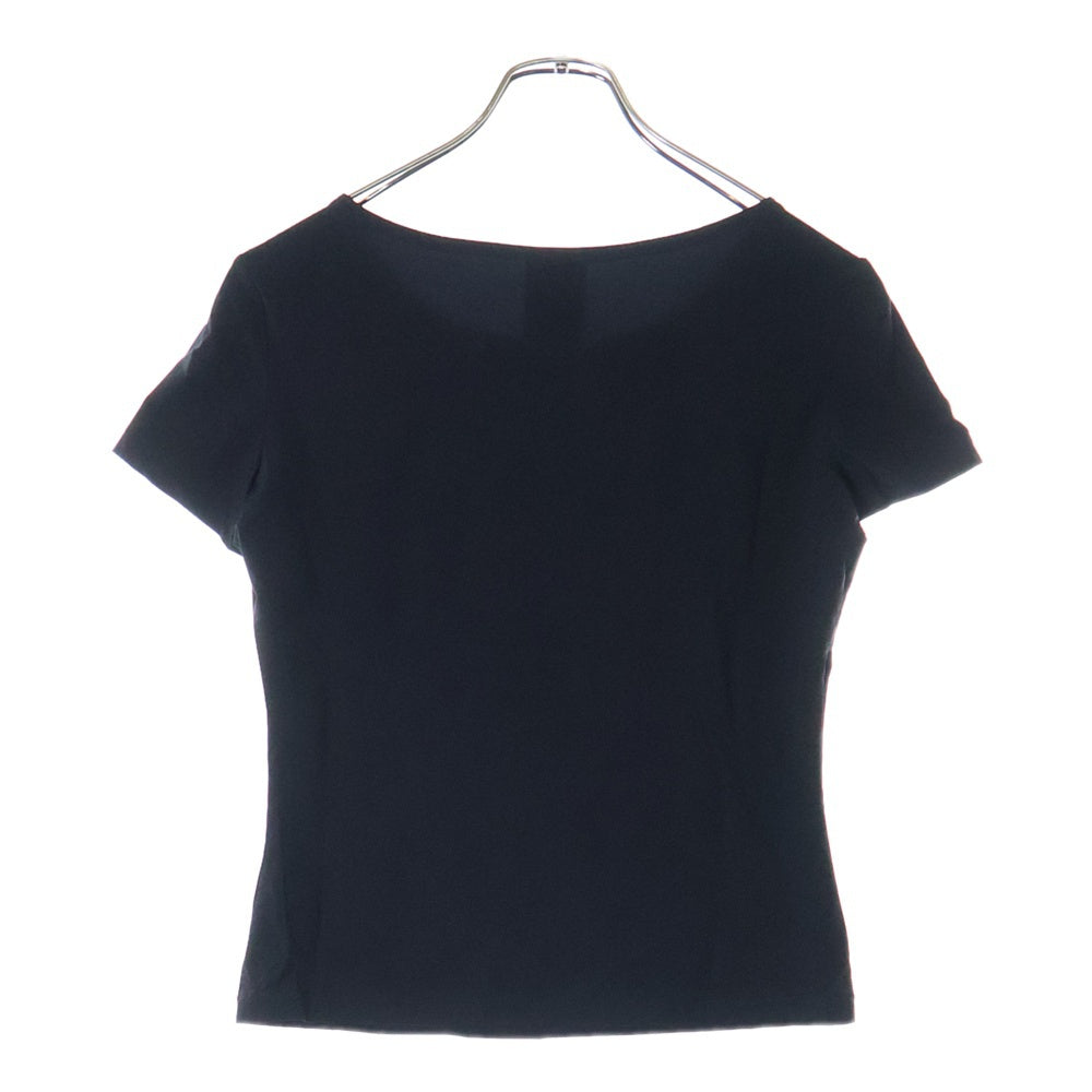 CHANEL(シャネル) 99SS 裾ロゴプレート ナイロン 半袖Tシャツ カットソー ブラック レディース P13561V07746