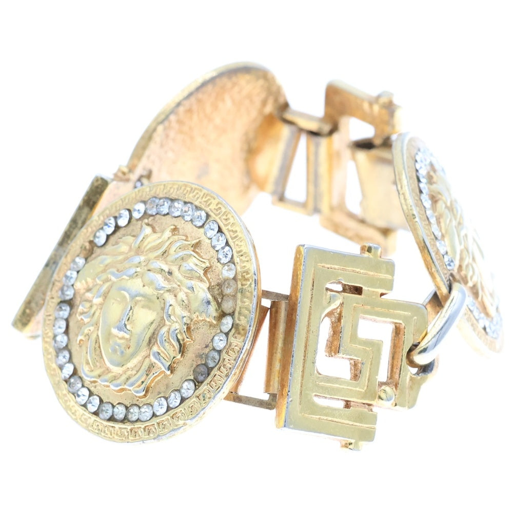 GIANNI VERSACE(ジャンニ ヴェルサーチ) ラインストーン ブレスレット ゴールド コインモチーフ