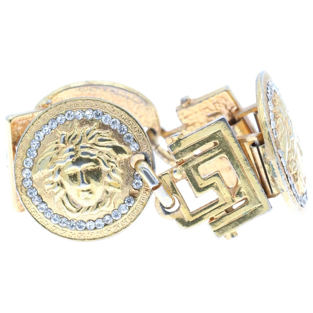 GIANNI VERSACE(ジャンニ ヴェルサーチ) ラインストーン ブレスレット ゴールド コインモチーフ