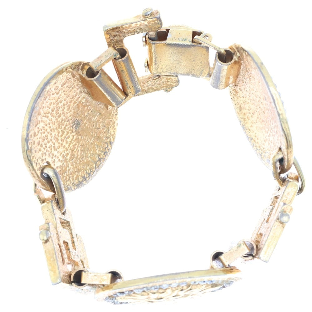 GIANNI VERSACE(ジャンニ ヴェルサーチ) ラインストーン ブレスレット ゴールド コインモチーフ