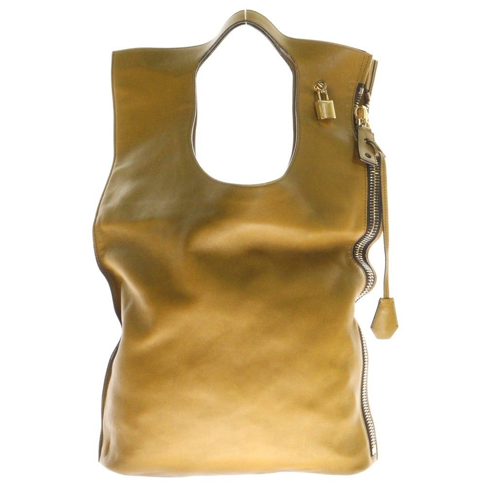 TOM FORD(トムフォード) Alix アリックス クラッチ ワンショルダーバッグ サイドジップ ゴールド金具 ブラウン/キャメル