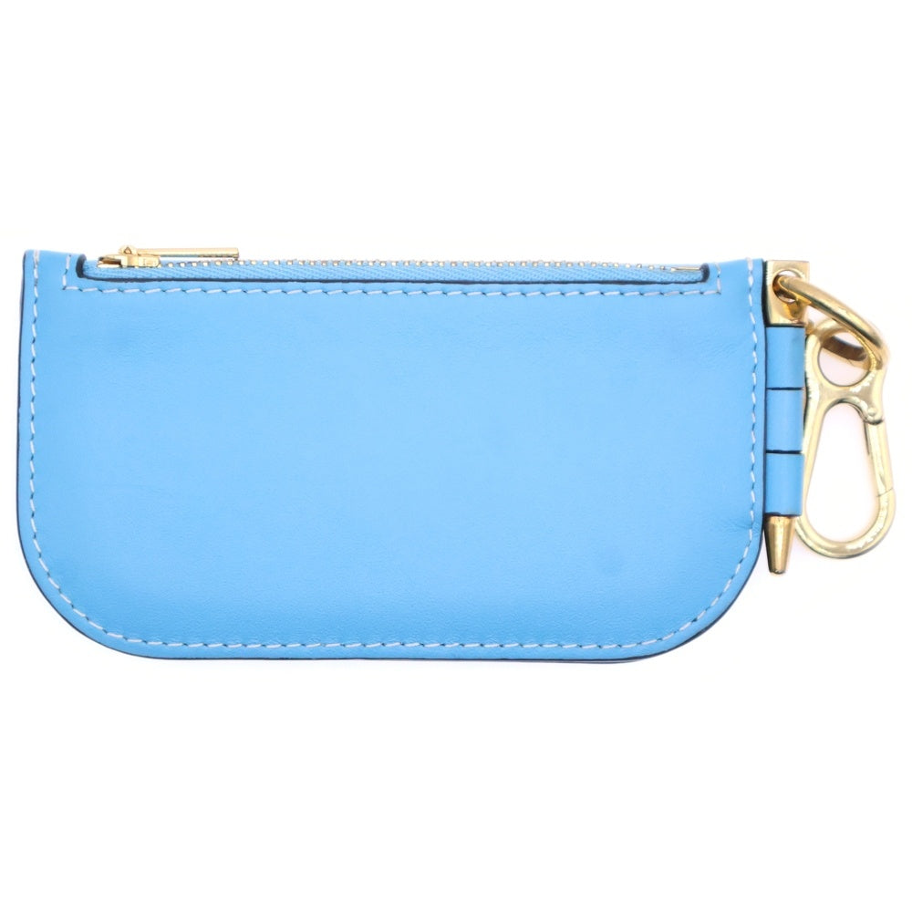 LOEWE(ロエベ) ゲート ミニウォレット 財布 コインケース バッグチャーム スカイブルー ゴールド金具 レザー