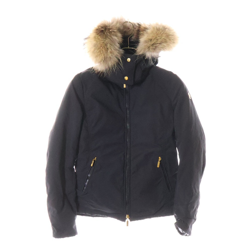 MONCLER(モンクレール) AMIENS アミアン ファー付き フーデッド ダウンジャケット ブラック レディース 920-093-45328-17