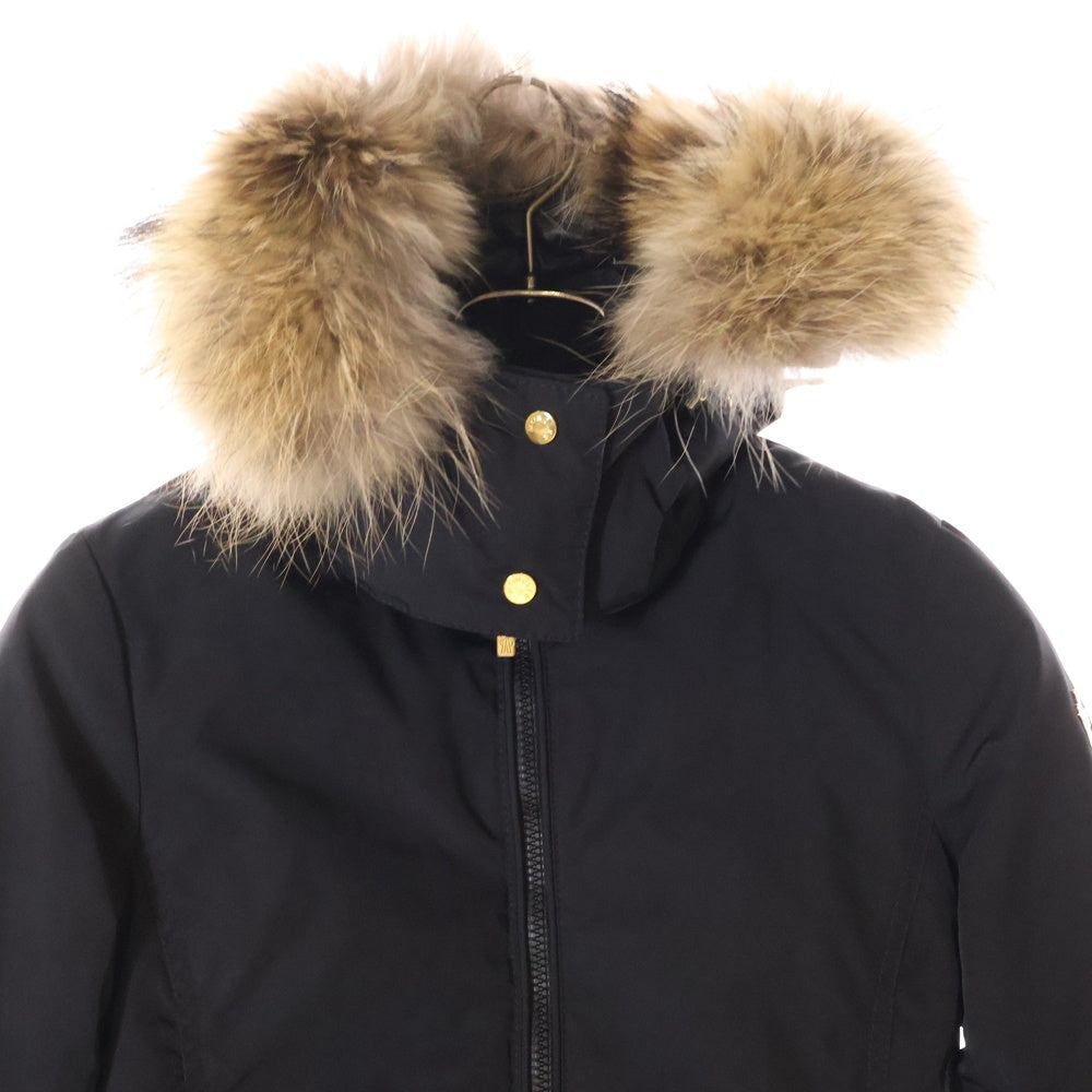 MONCLER(モンクレール) AMIENS アミアン ファー付き フーデッド ダウンジャケット ブラック レディース 920-093-45328-17
