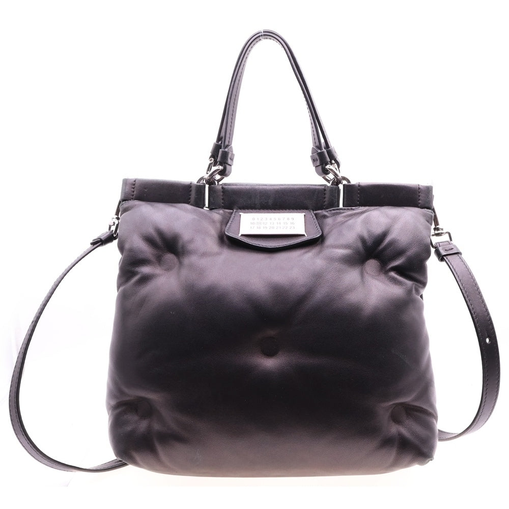 Maison Margiela 11(メゾンマルジェラ11) グラムスラム ショルダーバッグ ハンドバッグ カレンダータグ ブラック レザー シルバー金具 S56WD0133