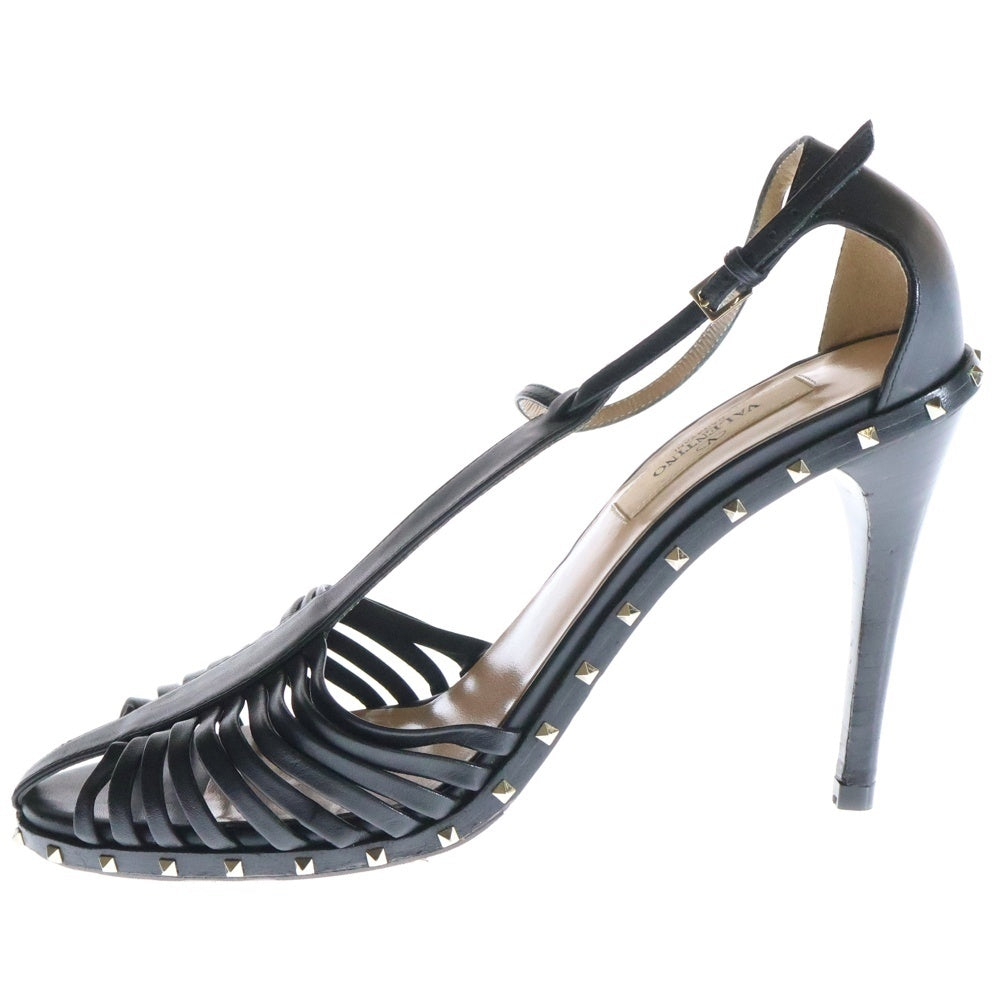 VALENTINO(ヴァレンティノ) ロックスタッズ ヒールサンダル ブラック レザー レディース