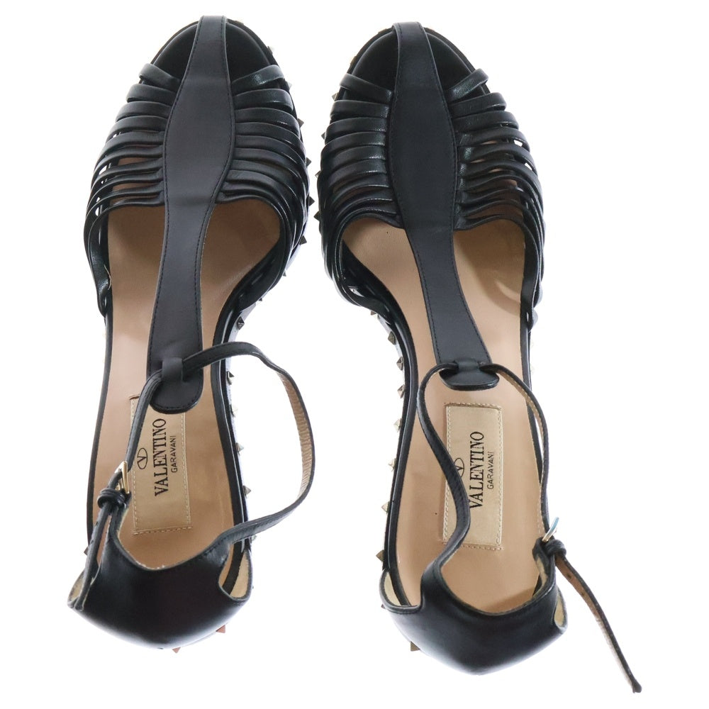VALENTINO(ヴァレンティノ) ロックスタッズ ヒールサンダル ブラック レザー レディース