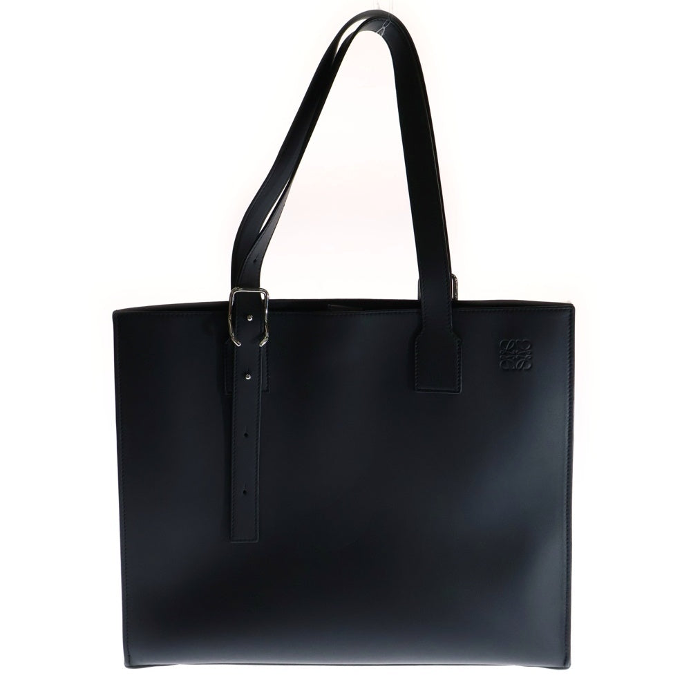 LOEWE(ロエベ) バックル トートバッグ アナグラム ブラック レザー シルバー金具