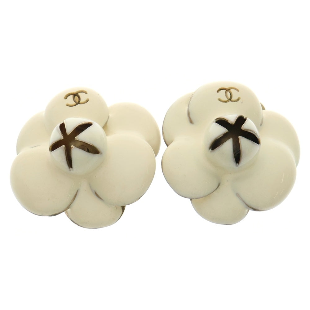CHANEL(シャネル) ココマーク カメリア フラワーモチーフ イヤリング ホワイト/ゴールド レディース 02P