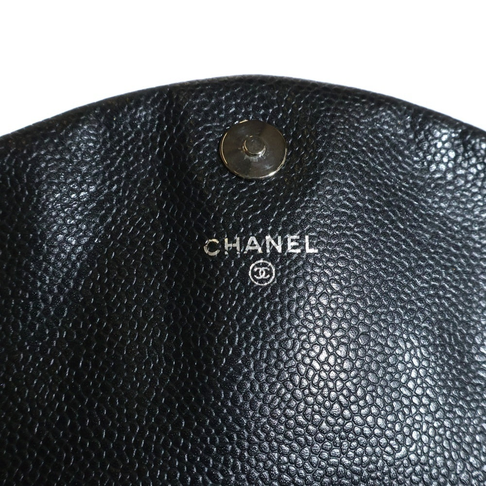 CHANEL(シャネル) ハーフムーン チェーンウォレット ショルダーウォレット ショルダーバッグ ミニバッグ ブラック シルバー金具 キャビア