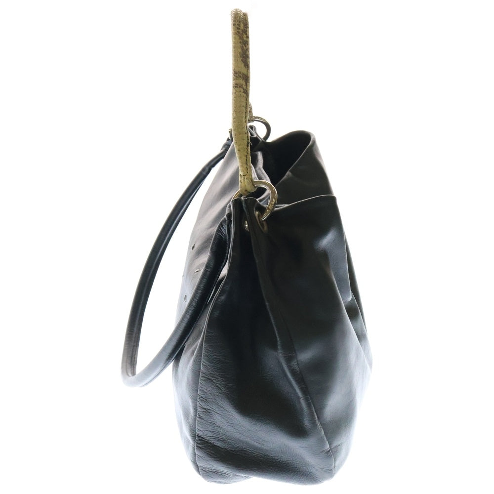 Maison Margiela 11(メゾンマルジェラ11) 四つタグ カレンダータグ ショルダー レザーハンドバッグ ブラック S36WG0151