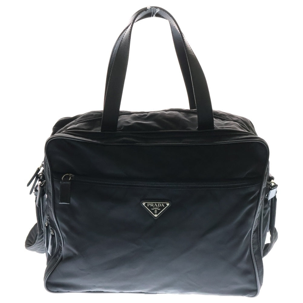 PRADA(プラダ) トライアングルロゴ 2WAY ナイロンハンドバッグ ビジネスバッグ ブラック