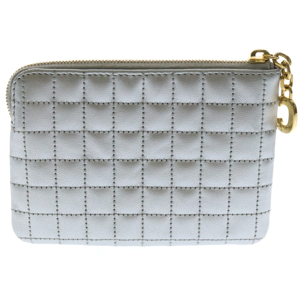 CELINE(セリーヌ) Cチャーム コインケース ケース ポーチ 収納 ゴールド金具 シルバー レザー
