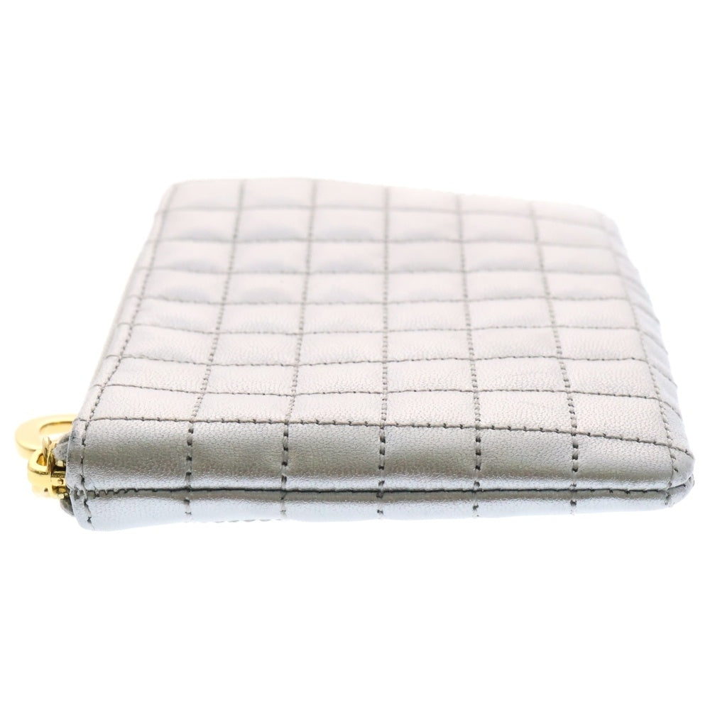 CELINE(セリーヌ) Cチャーム コインケース ケース ポーチ 収納 ゴールド金具 シルバー レザー
