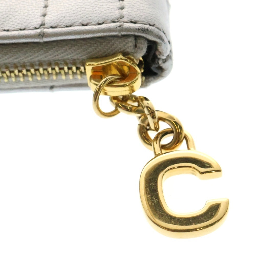 CELINE(セリーヌ) Cチャーム コインケース ケース ポーチ 収納 ゴールド金具 シルバー レザー