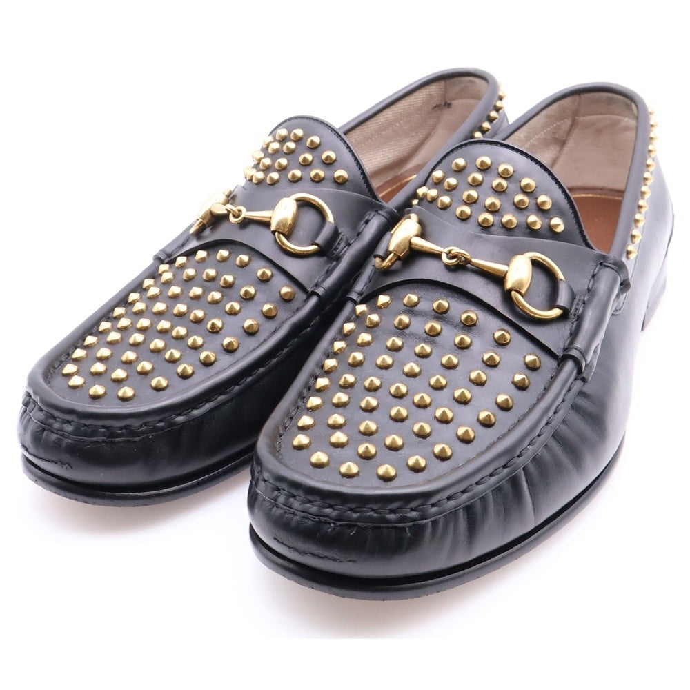 GUCCI(グッチ) 1953 60周年記念 ホースビット スタッズ レザー ローカットシューズ ローファー ブラック