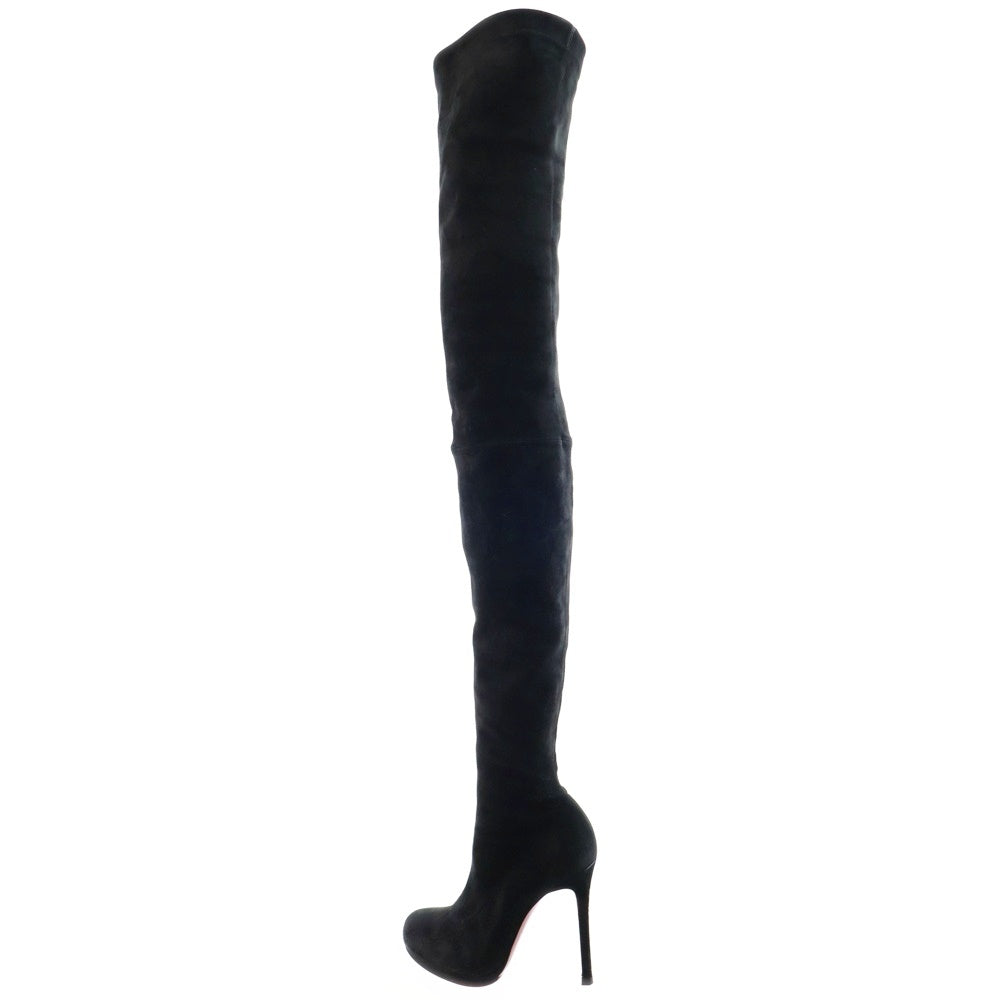 CHRISTIAN LOUBOUTIN(クリスチャンルブタン) スエード ロングヒールパンプス ブーツ ブラック×レッド レディース