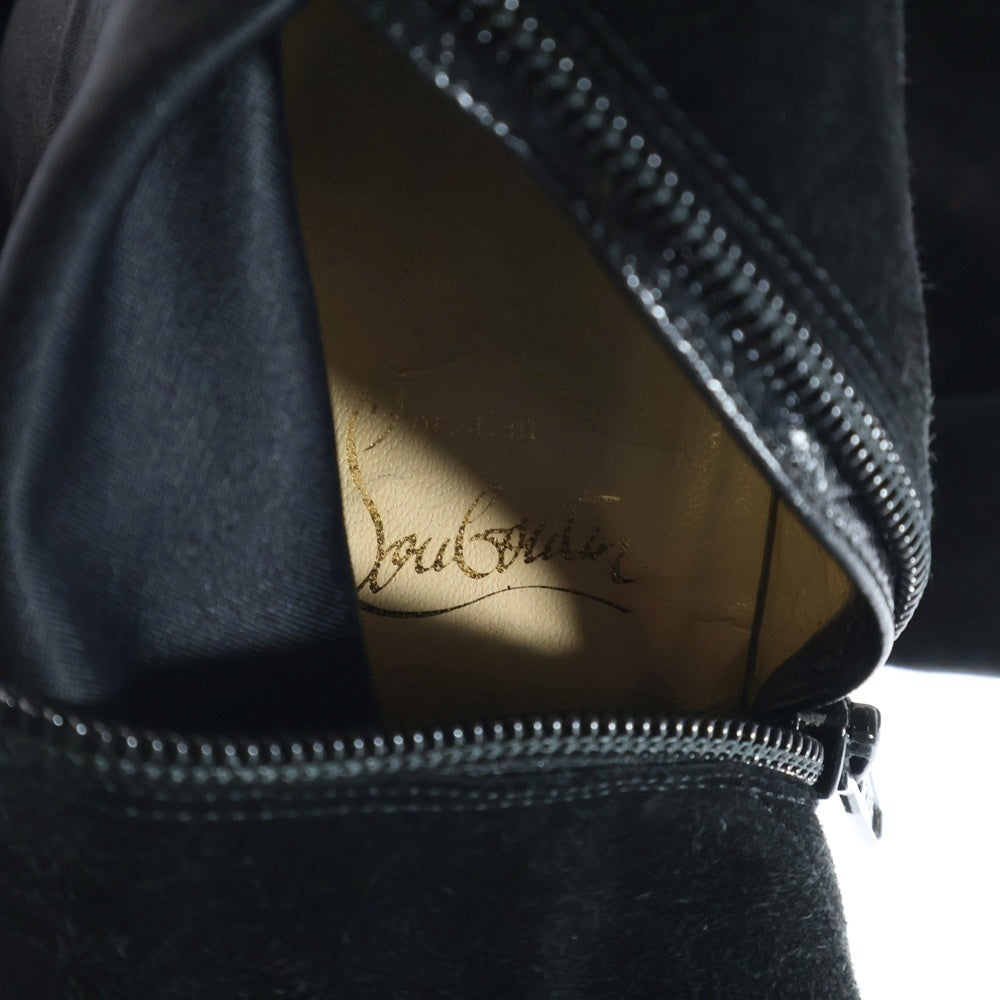 CHRISTIAN LOUBOUTIN(クリスチャンルブタン) スエード ロングヒールパンプス ブーツ ブラック×レッド レディース