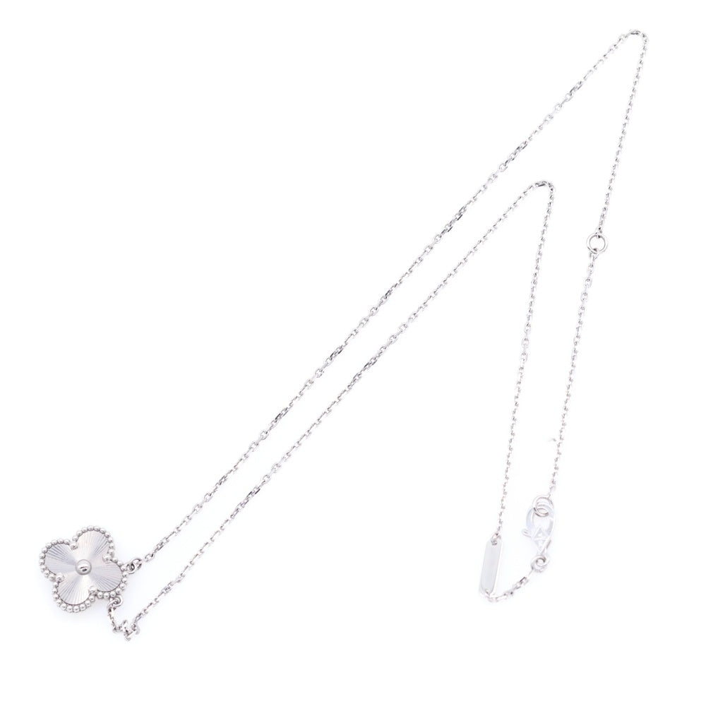 Van Cleef & Arpels(ヴァンクリーフアンドアーペル) ヴィンテージアルハンブラ ギョーシェ ネックレス K18WG ホワイトゴールド VCARP9XG00 ジュエリー アクセサリー