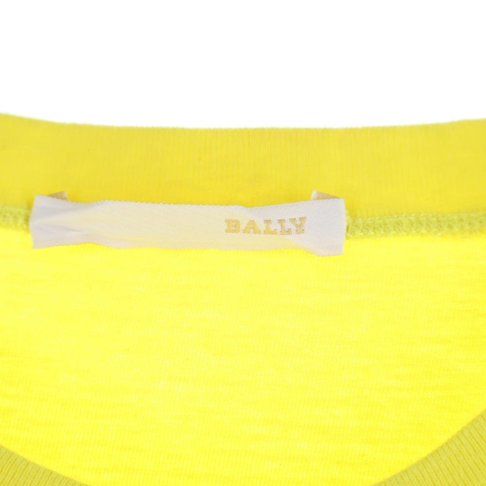 BALLY(バリー) テーピングデザイン 裾ロゴ刺繍 半袖Tシャツ カットソー イエロー