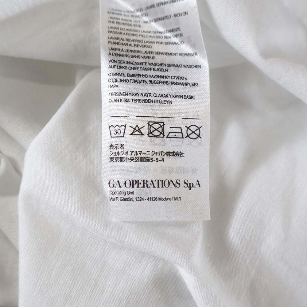 Armani Exchange(アルマーニ エクスチェンジ) ロゴプリント Vネック 半袖Tシャツ カットソー ホワイト